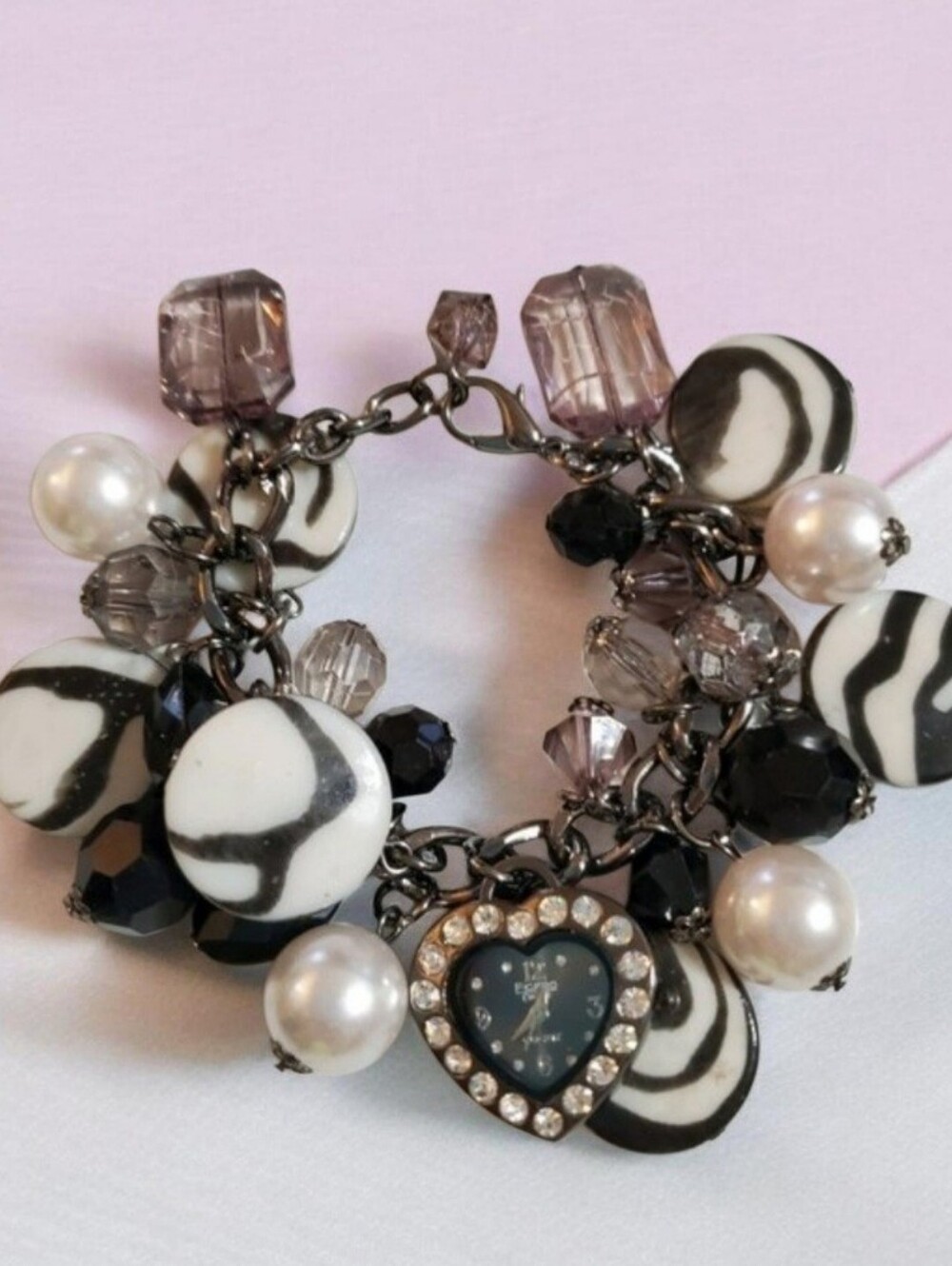 Retro Figaro Couture Charm Bracelet Heart Watch
